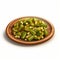 Traditional Mexican Style Cooked Okra On Wooden Plate