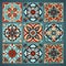 Traditional mexican tiles set. Colorful ethnic ornament.