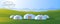 Traditional Mongolian yurts on the background of the steppe