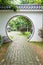 Traditional moon gate in Chinese garden