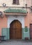 Traditional Moroccan ancient wooden entry door