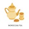 Traditional moroccan tea a flat isolated vector illustration