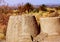 Traditional mud and stone oven in sahara desert