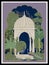 Traditional Mughal motif, frame, arch, peacock, flower, tropical tree vector illustration.