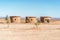 Traditional mus houses built on Sahara desert in Morocco