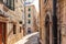 Traditional narrow street in Europe, Old Town of Kotor, Montenegro