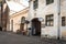 Traditional narrow street in old town of Riga city, Latvia