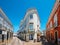 Traditional narrow streets in the historic centre of Tavira town, Algarve, southern Portugal