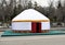 Traditional national Kazakh yurt standing on the city square during the celebration of Nauryz