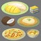 Traditional National thai food thailand asian plate cuisine seafood prawn cooking delicious vector illustration.