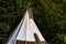 Traditional Native Tipi tent in forest