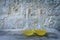 traditional natural liquid soap in the bottles with stone background in Matara, Italy