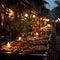 At a traditional night bazaar in Ayutthaya, The bazaar is illuminated with colorful lanterns and traditional Thai decorations