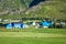 Traditional norwegian colorful houses ,Lofoten islands, Norway