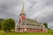 Traditional norwegian red stave church. Rodven. Travel Norway.