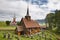 Traditional norwegian stave church. Rodven. Travel Norway. Tourism