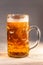 Traditional Octoberfest Bavarian beer in a big one liter mug wit