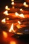 traditional oil lamps lit at the night during diwali or deepavali celebration, this festival also known as festival of lights