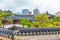 Traditional old and modern korean houses cityscape