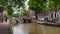 Traditional old narrow houses boats and canals Amsterdam, Netherlands, Europe, July 5 2023