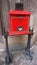 Traditional old red postbox. Retro style