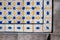 Traditional old tiles wall on the street Portuguese painted tin-glazed