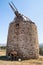 Traditional old windmill located at Naxos island