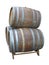 Traditional old wooden wine barrels isolated over white