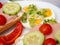 Traditional open sandwiches with salad.