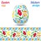 Traditional ornate easter eggs sticker