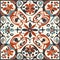 Traditional ornate portuguese azulejo. Vector seamless pattern illustration. Generative AI