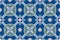 Traditional ornate portuguese and brazilian tiles azulejos in blue, yellow and pink. Spanish talavera tiles. Vintage pattern.