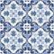 Traditional ornate portuguese tiles azulejos seamless pattern. Vector illustration.
