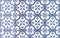 Traditional ornate portuguese tiles azulejos. Vector illustration. 4 color variations in blue.