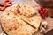 Traditional Ossetian feta cheese pie still life