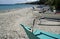 traditional outrigger boats at the beach of bohol on the philippine islands