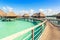 Traditional over water villas on a tropical lagoon of Bora Bora
