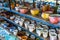 Traditional painted ceramic dishes for sale at a city centre shop Crete, Greece, Europe.