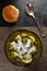 Traditional Palak Paneer - recipe preparation photos with photos of the final dish and traditional mattha