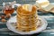 Traditional pancakes butter and honey