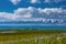 Traditional pasture in the high mountains. Kyrgyzstan. Song Kol Lake