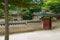 Traditional pavilions in Changdeokgung Palace within a large park in Jongno-gu in Seoul, Korea.