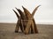 Traditional peruvian caballito de totora Balsa reed fishing boat raft canoe on Pimentel Beach Lambayeque Peru