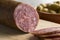 Traditional piece of Spanish Salchichon sausage