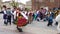 Traditional Polish Folk Costumes on parade in Krakow Main Market Square