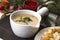 Traditional polish mushroom soup with cream