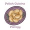 Traditional polish pierogi. Dumplings, filled with mashed potatoes