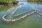 Traditional Polynesian old fish trap with stones