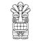 Traditional polynesian tiki idol. Illustration of tribal tiki mask. Design element for decorations.