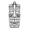 Traditional polynesian tiki idol. Illustration of tribal tiki mask. Design element for decorations.